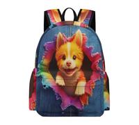 TPISLI Mochilas Escolares Niño, Mochila Colourful 3D Dog Infantil, Mochilas Animal Puppy Design Colegio Primaria para Niña de 7 A 12 Años, Mochila para El Colegio, Viajes Y Compras
