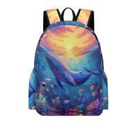 TPISLI Mochilas Escolares Whale Print para Niñas Adolescentes Mochila Infantil Sea Creature Grande para Chicas 10 12 14 Años Mochila Colegio de Viaje Casual