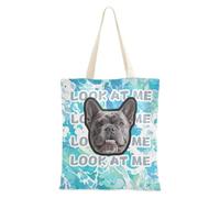 tplaotee Acuarela abstracta azul líquida personalizada avatares en bolsas de mano personalizada imagen bolsa de mano con bolsillos bolsa de lona a granel para mujeres trabajo en blanco