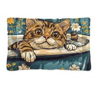 tplaotee Alfombrilla de dormir lavable para mascotas, diseño retro de gatos de Bengala, suave, cómoda, antideslizante, para perros grandes, jumbo, medianos y pequeños, 36 x 24 pulgadas