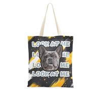 tplaotee Anstract - Pinceles de arte con puntos negros y amarillos, personalizados, avatares de mascotas en bolsa de lona mediana personalizada, bolsas de lona a granel para amigos, lisas