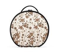 tplaotee Bolsa de cosméticos de viaje con compartimentos ajustables, 28,9 cm, color rosa marrón