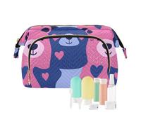 tplaotee Bolsa de cosméticos de viaje con diseño de oso de animales para el día de San Valentín, bolsa de maquillaje esencial para mujeres, Bonito oso animal para el día de San Valentín, 1 size