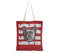 tplaotee Bolsa de lona para mujer, diseño de avatares de mascotas en color rojo oscuro, color liso, para mujeres, color rojo oscuro