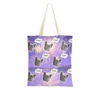 tplaotee Bolsa de lona personalizada con diseño de avatares de mascotas a granel para mujer, estilo de pintura al óleo con fuegos artificiales coloridos