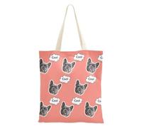 tplaotee Bolsa de lona personalizada con diseño de avatares de mascotas para mujer, bolsas de lona a granel para mujeres, color salmón, color liso, puro