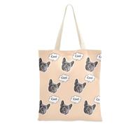 tplaotee Bolsa de lona personalizada con diseño de avatares de mascotas para mujer, bolsas de lona a granel para mujer, color liso melocotón, color liso
