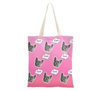 tplaotee Bolsa de lona personalizada con diseño de Avatares en ToteBag, a granel, para amigos, color melocotón liso degradado