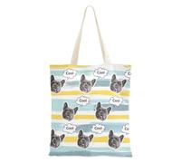 tplaotee Bolsa de lona personalizada con diseño de avatares para mascotas, a granel, para amigas, color gris, azul y amarillo pálido