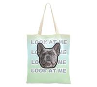 tplaotee Bolsa de lona personalizada con diseño de avatares para mascotas, color azul y verde amarillento, para mujeres, bolsas de lona a granel para dama, lisas