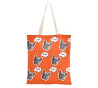 tplaotee Bolsa de lona personalizada con diseño de avatares para mascotas, para mujer, color naranja, rojo, liso, liso