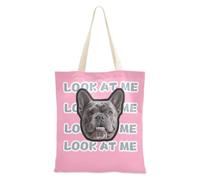 tplaotee Bolsa de lona personalizada rosa con diseño de avatares para mascotas, con bolsillos, para mujeres, trabajo, liso