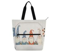 tplaotee Bolsa decorativa para libros, niños, mujeres, hombres, safari, retro, simple; gnomos, bolsas grandes con bolsillos interiores para escuela, trabajo, viajes, arco iris, bolsa para llevar