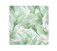 tplaotee Bolsa organizadora de maquillaje autoadhesiva de color verde menta con diseño de flores de lirio de calla, bolsa de viaje, organizador de envoltura de lente de cámara, organizador de
