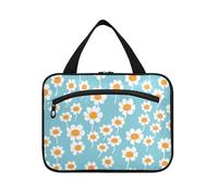tplaotee Bolsas colgantes blancas de margaritas múltiples para mujeres de viaje con gancho, bonita bolsa organizadora de maquillaje para mujer, cruceros, envase para perfume de M, blanco (Multi-Daisy