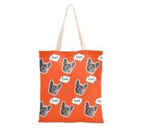 tplaotee Bolsas de lona personalizadas con asas, diseño de avatares de mascotas, a granel, para mujeres, trabajo, mandarina