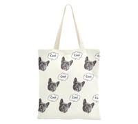 tplaotee Bolsas de lona personalizadas para mujer, diseño de avatares en lona, para mujer, color marfil liso, liso