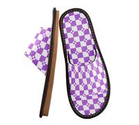 tplaotee Buffalo - Pantuflas de mujer a cuadros, color blanco y violeta, para interiores y exteriores, suela de goma, zapatos para el hogar, piscina, gimnasio, baño, casa, Buffalo Plaid White Violet