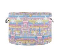 tplaotee Castle Princess - Cesta de almacenamiento plegable e impermeable con asa resistente, contenedores decorativos para despensa o caravana