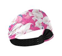 tplaotee Chic Vintage Calla Lily Hot Pink and White Antideslizante? Diademas de moda para mujer, banda elástica para el pelo para yoga, ciclismo, voleibol, baloncesto
