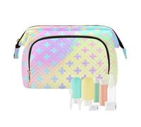 tplaotee Crossing Light - Bolsa de cosméticos de color arcoíris impermeable para cosméticos grandes, Cruzando color arcoíris claro, 1 size