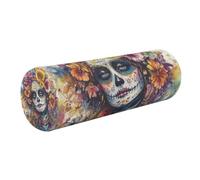 tplaotee Dia De Los Muertos - Almohadas decorativas de calavera de azúcar mexicana para sofá, almohada de cuello pequeño, almohadas redondas decorativas para bebé, almohada cilíndrica redonda, soporte