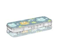 tplaotee Four-leave Clover - Estuche de plástico transparente de doble capa para niños con broche y tapa