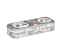 tplaotee Mexico Cinco De Mayo Pandas - Caja de lápices de plástico transparente de 2 capas con tapa a presión