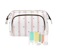 tplaotee Peach Line Spots - Estuche de maquillaje impermeable para mujer, monedero para brochas de maquillaje, Puntos de línea de melocotón, 1 size