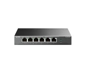 TPLINK TP-Link TL-SF1006P switch 6 puertos Switch de escritorio de 6 puertos 10/100 Mbps con 4 puertos PoE+, ideal para vigilancia IP con transmisión hasta