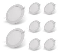 TPMAFF Focos empotrables LED, Anillo de Aluminio de Forma Redonda 12W 15W 18W 24W LED Luz de Techo empotrable, 3000K/5000K, Profundidad Extra Delgada de 10 mm, Transformador Incluido, Paquete ×8