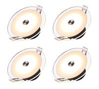 TPMAFF Focos empotrables LED, placa de guía de luz acrílica redonda, foco empotrable LED, 5 W, 500 lúmenes, luz de techo empotrable, profundidad extra delgada de 50 mm, transformador incluido, paquete