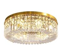 TPMAFF Lámpara de Techo de Cristal Espejo de Acero Inoxidable y lámpara de Techo Moderna de Cristal K9 Lámpara de Techo de Montaje Empotrado para Dormitorio, Sala de Estar