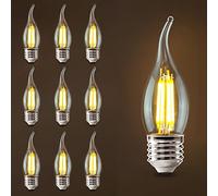 TPMAFF Paquete de 10 Bombillas lámpara de araña, Bombillas LED Edison Vintage con Base E27, Bombillas de filamento LED Antiguas C35, no Regulables 4 W/6 W/2700 K/6500 K CA 220 V-240 V