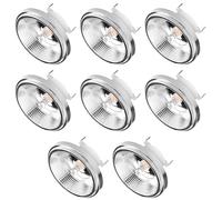 TPMAFF Paquete de 8 Bombillas LED AR111 G53 Reflector de 15 vatios 1500 lúmenes (Equivalente a 120 W) Foco de ángulo de Haz de 45°, 12 voltios CA/CC de bajo Voltaje, no Regulable