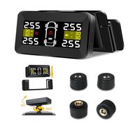 TPMS Sistema de Monitoreo de Presión de Neumáticos 2/4 Ruedas Modos con 3.5 Pulgadas TPMS Soporte Removible 0.01 Bar TPMS Alta Precisión Carga Solar/Tipo-C con 4 Sensor Presion Neumaticos para 5-87Psi