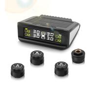 TPMS Sistema de Monitoreo de Presión de Neumáticos, Carga Solar/USB, 5 Funciones de Alarma, 4 Sensores Externos, 0-87 PSI/0-6.0 Bar,Compatible Berlina/SUV/MPV