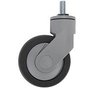 TPR Ruedas Silent Caster con el tallo de subprocesos M12 Accesorios para equipos de muebles de rodillo liso para bancos de trabajo y mesas de arte de 3.9 pulgadas de diámetro