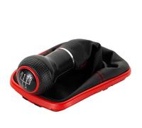 TPSOBRU Perilla Cambio Marchas Coche Para VW Para Golf Para Bora Para Jetta MK4 1999-2004 Perilla Cambio Cubierta Antipolvo Manual 5/6 Velocidades(Red Frame 5 speed)