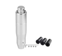 TPSOBRU Perilla Cambio Marchas Coche Perilla Cambio Automática Botón Pulsador Metal Automóvil Manija Palanca Cambios Aluminio Cabezal Larga Mayoría Transmisiones(145mm silver)