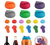 TPTGIAR 18 tapones para latas de bebidas, tapas de silicona para botellas de cerveza, reutilizables, coloridas, tapas de silicona para latas, para zumo de cerveza y botellas de cristal
