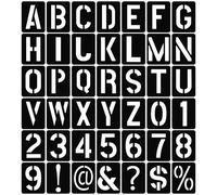 TPTGIAR 42 Piezas Plantillas Letras, Plantillas de Letras Reutilizable, Plástico Alfabetos Número Plantilla para Pintar, Plantilla Letra para Pintar para Pintura DIY Art Projects Decoración