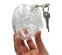 TPTOP Chastity Belt for Men Plastic Transparent Penis Cage Chastity Cage with Anti-Off Ring Penis Testicle Full Bondage Cock Cage Penis Bridle Chastity Man,48mm