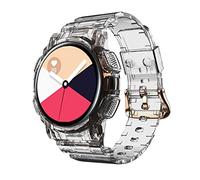 TPU Watchband +Case for Galaxy Active 2 40mm Sport Straps Transparent Full Cover Correa Watch Active2 Bracelet (Color : Gray, Size : Active 2 40mm)