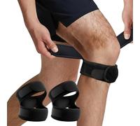 Tpubmity 2 Stuck Rodillera Rotuliana,Correa de Soporte Del Tendón Rotuliano,Correa de Sujeción Para el Tendón Rotuliano,Rodilleras Ajustable para Hombre y Mujer,Correr,Saltar,Senderismo,Fútbol(Negro)