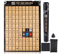 Tpudn Póster de películas de las 100 mejores películas para rascar, pósteres de película de tamaño A2, desafío de películas imperdibles con rascador incluido y tubo de regalo, regalo para amantes del