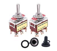 TPUOTI 2 interruptores momentáneos basculantes resistentes 20 A 125 V DPDT 3 posiciones 6 terminales (ON)-Off-(ON)
