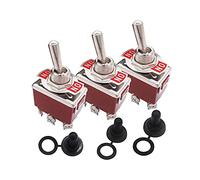 TPUOTI 3 interruptores basculantes universales de alta resistencia 20 A 125 V ON/ON con 6 terminales DPDT de 2 posiciones