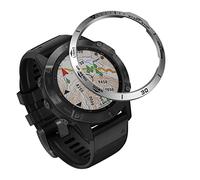 TPUOTI Acero para Garmin Fenix 6 6X Pro 6X Zafiro Bisel Anillos Adhesivos Anti Arañazos Cubierta de Metal Protector Smartwatch Accesorios Anillo (F,Para Fenix 6 Pro GPS)