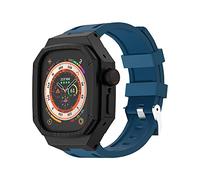 TPUOTI Caja de metal de lujo para reloj, kit de modificación de 49 mm, para Apple Watch Ultra de 49 mm, carcasa de acero inoxidable, para iWatch de 49 mm, correa de silicona Modd (D)